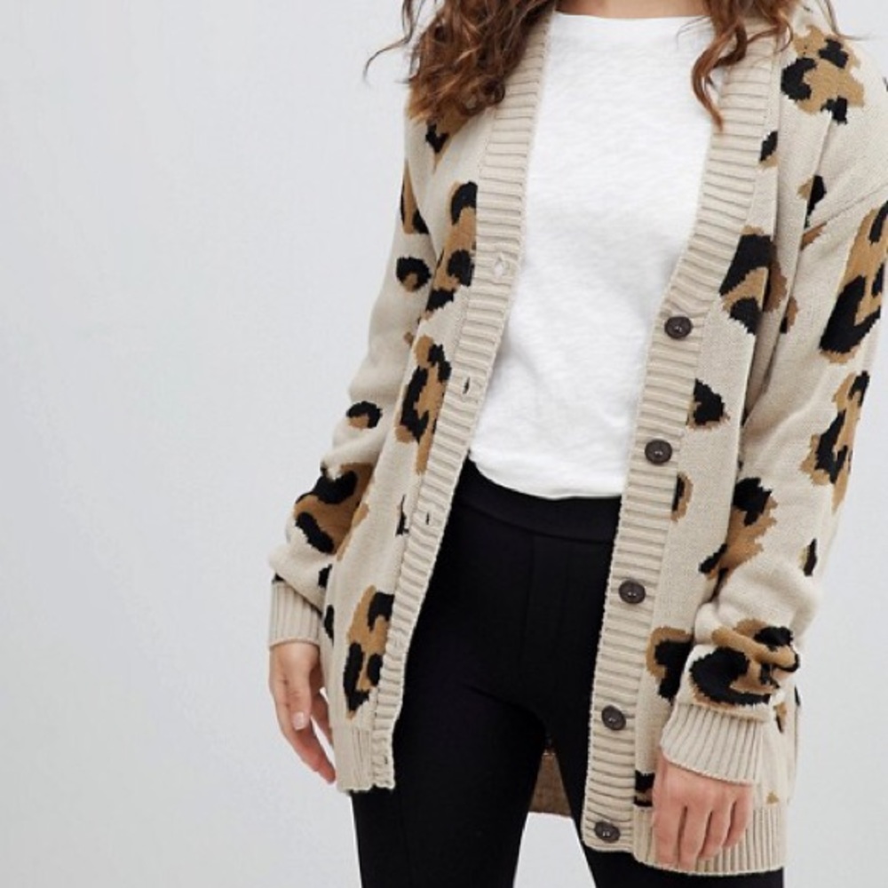 Asos Daisy Street Leopard cardigan NWT